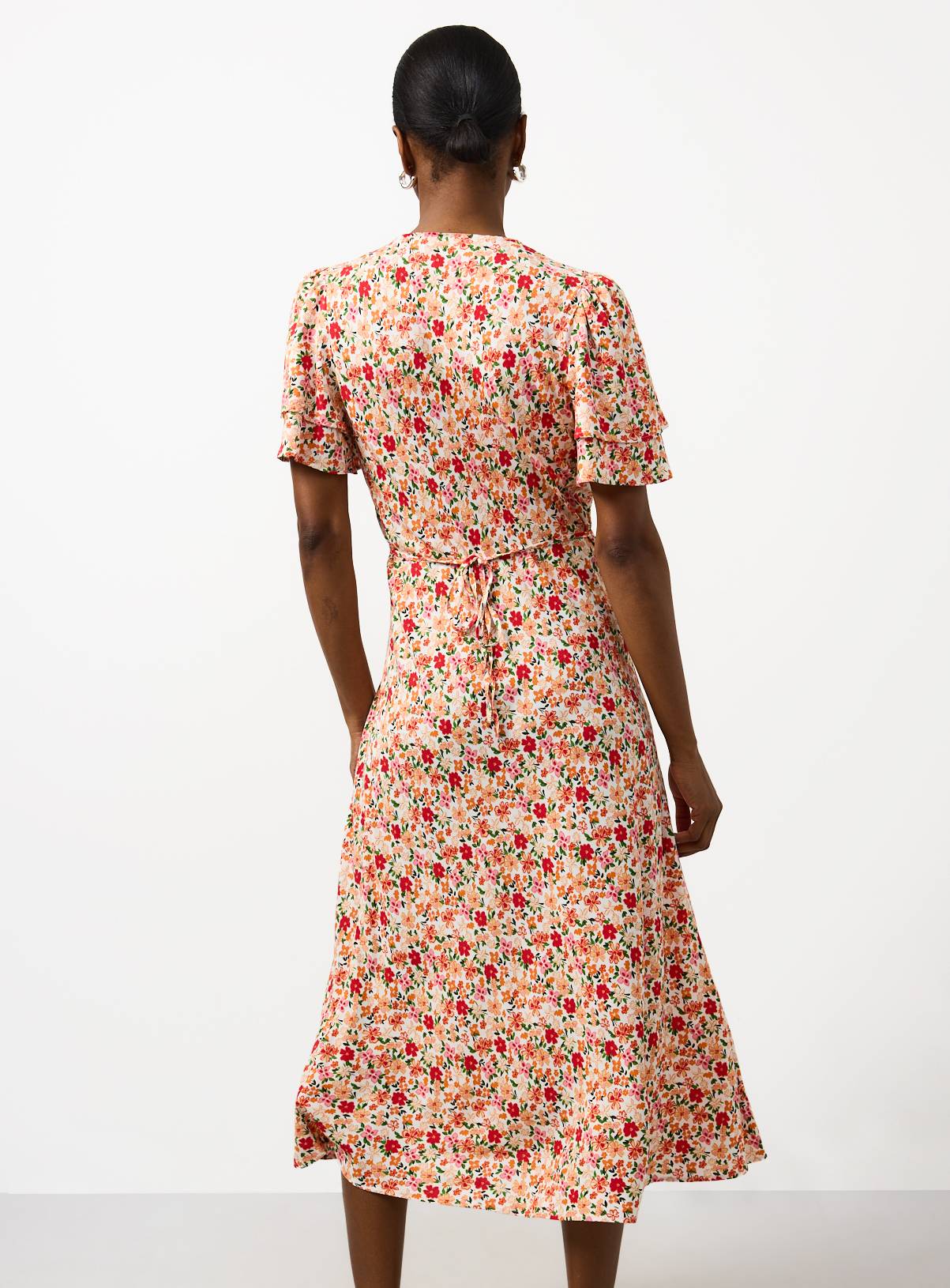 Orange Floral Print Midaxi Tea Dress 12 - Image 4